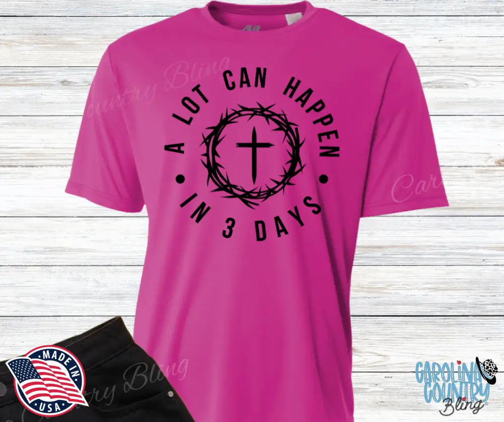 A Lot Can Happen In 3 Days – Multi Small / Short / Fuchsia Shirt