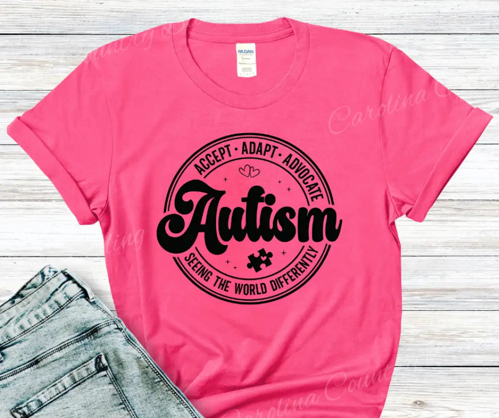 Accept Adapt Advocate – Multi Small / Short / Pink Shirt