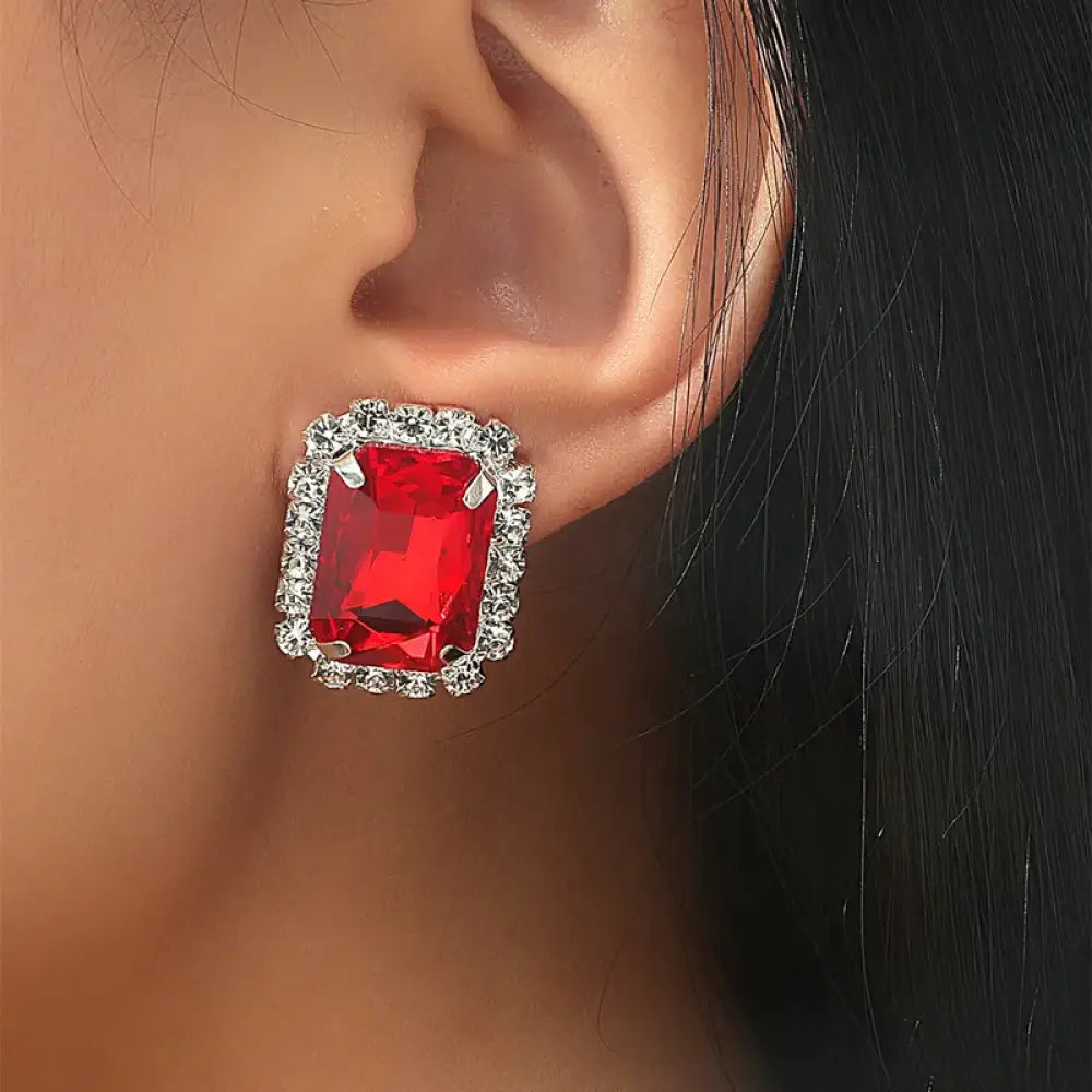 Adding That Sparkle – Red Earrings