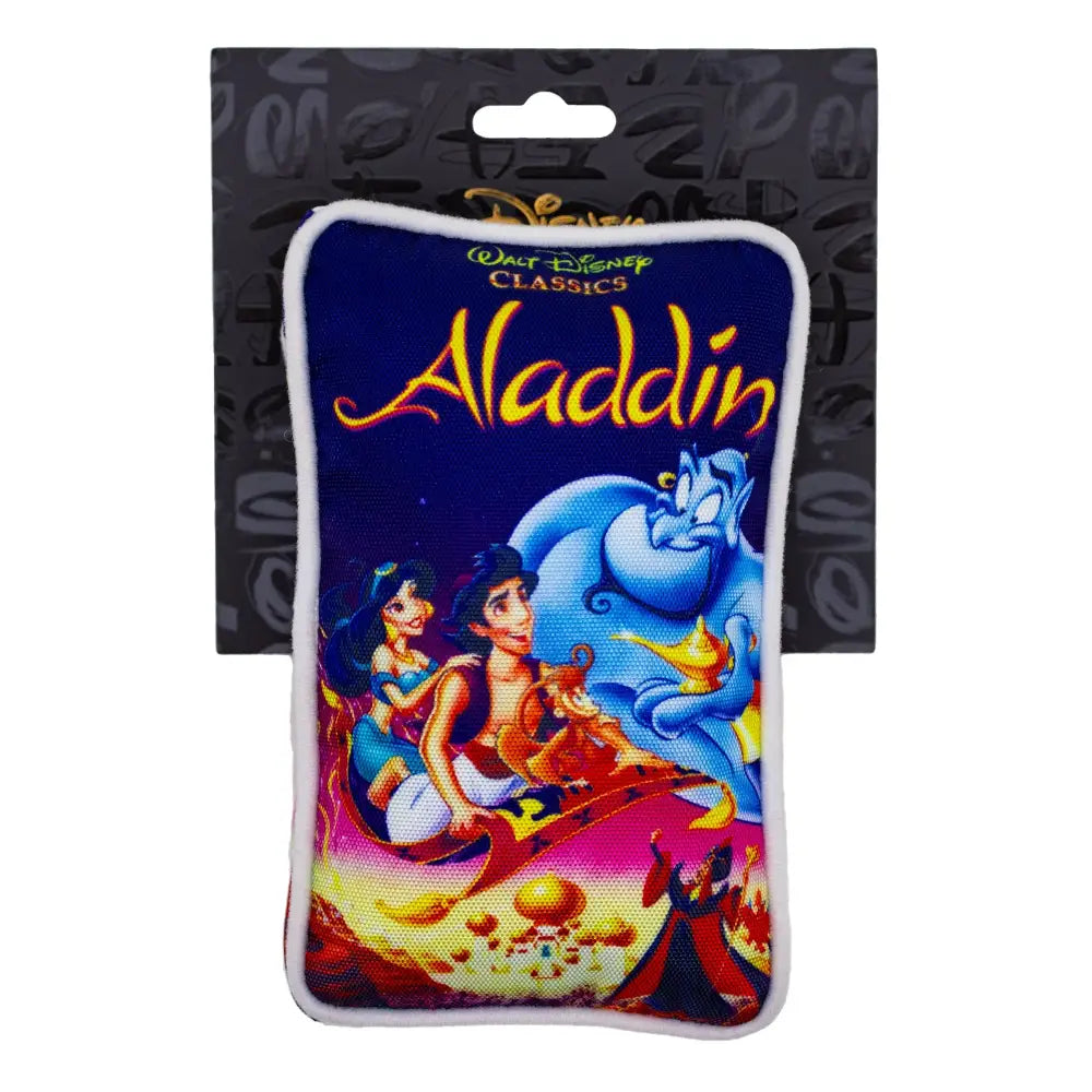 Dog Toy Squeaker Plush - Disney Aladdin VHS Tape Replica Dog Toy Squeaky Plush