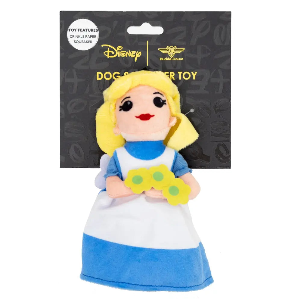 Dog Toy Squeaker Plush - Alice in Wonderland with Flowers Full Body Pose Dog Toy Squeaky Plush
