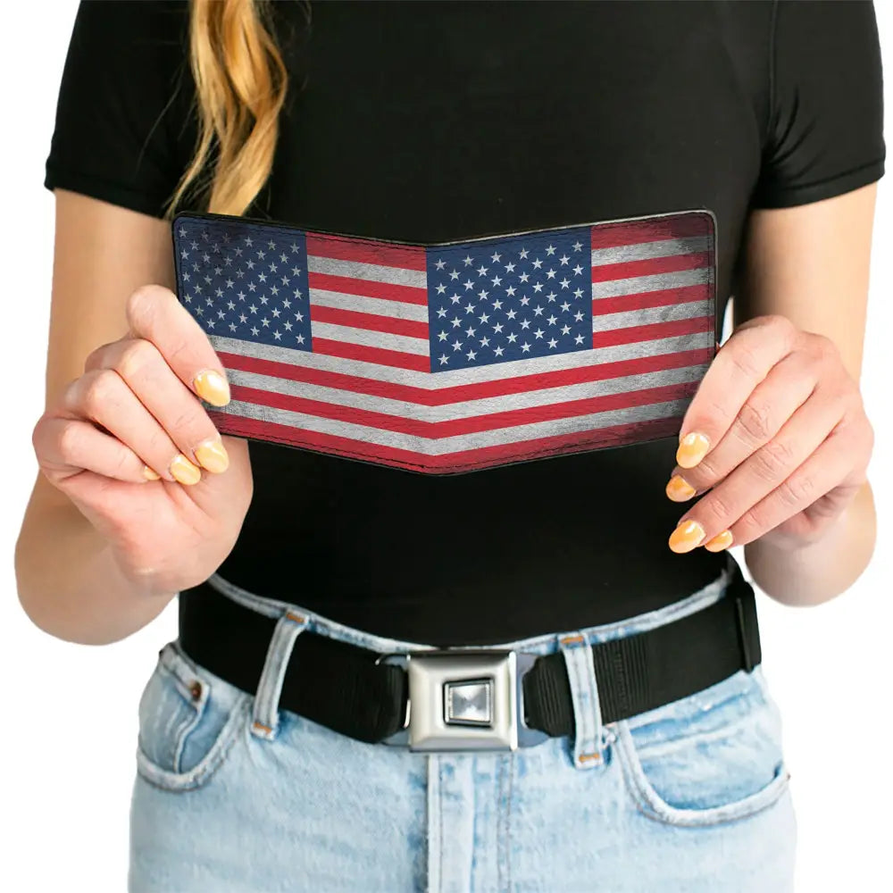 Bi-Fold Wallet - American Flag Distressed Bi-Fold Wallets