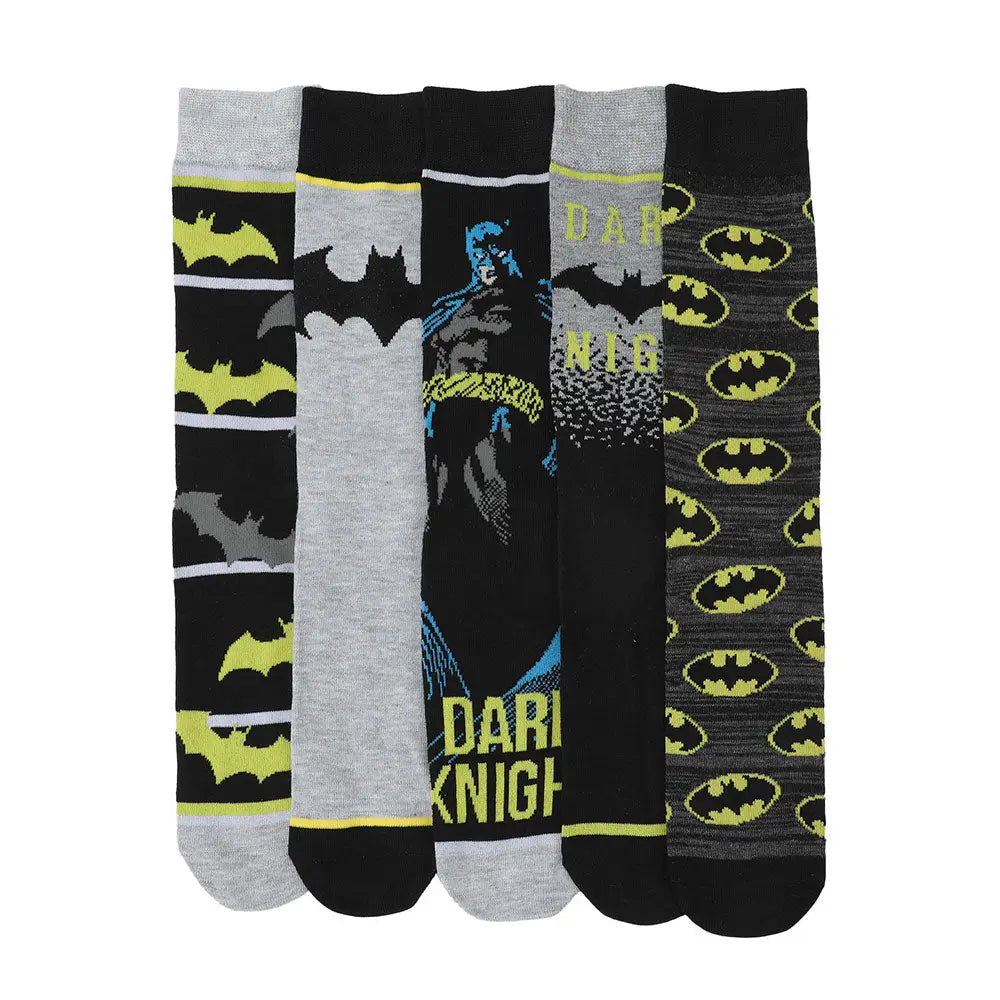 DC Comics Batman Mens Crew Socks 5-Pack Socks & Footwear