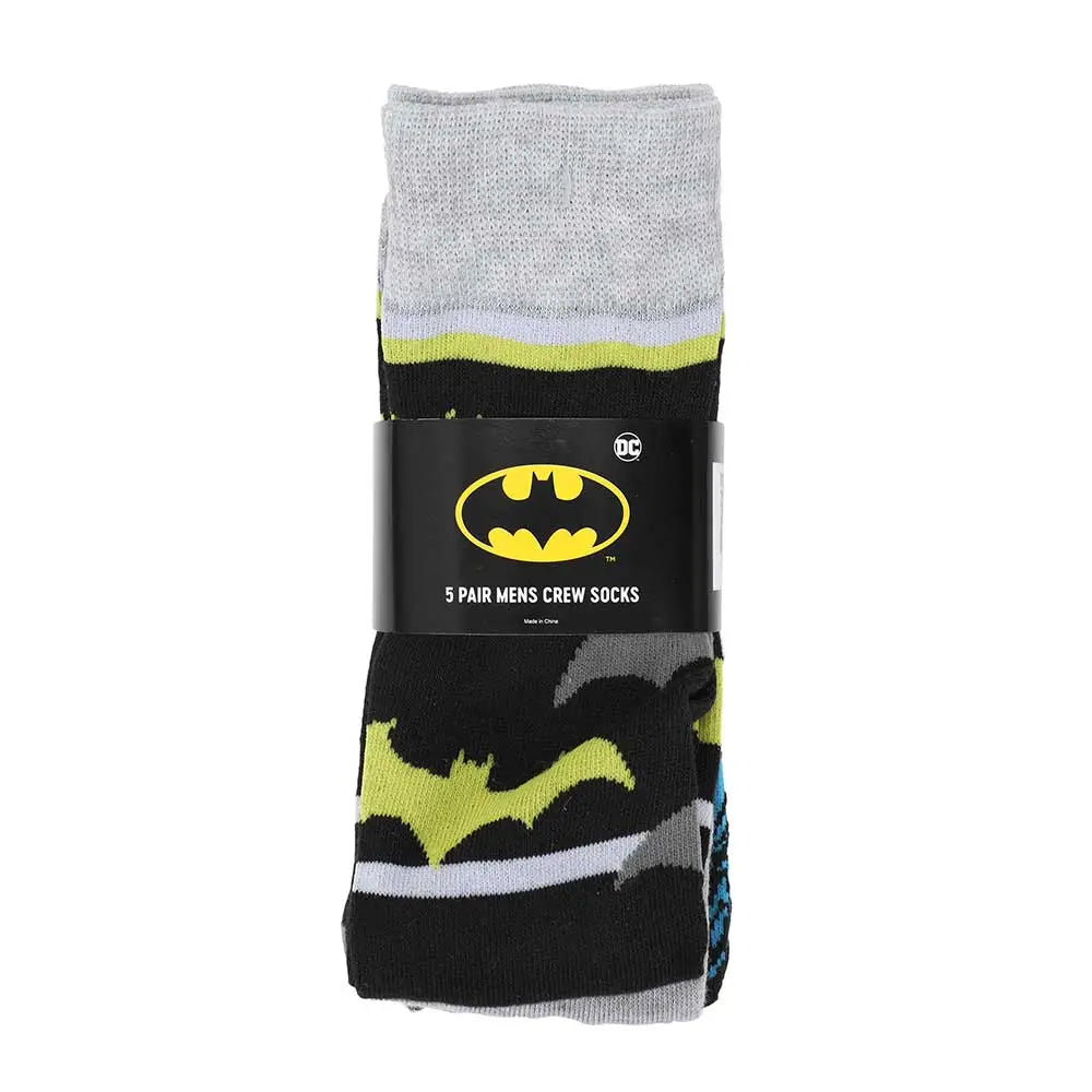 DC Comics Batman Mens Crew Socks 5-Pack Socks & Footwear