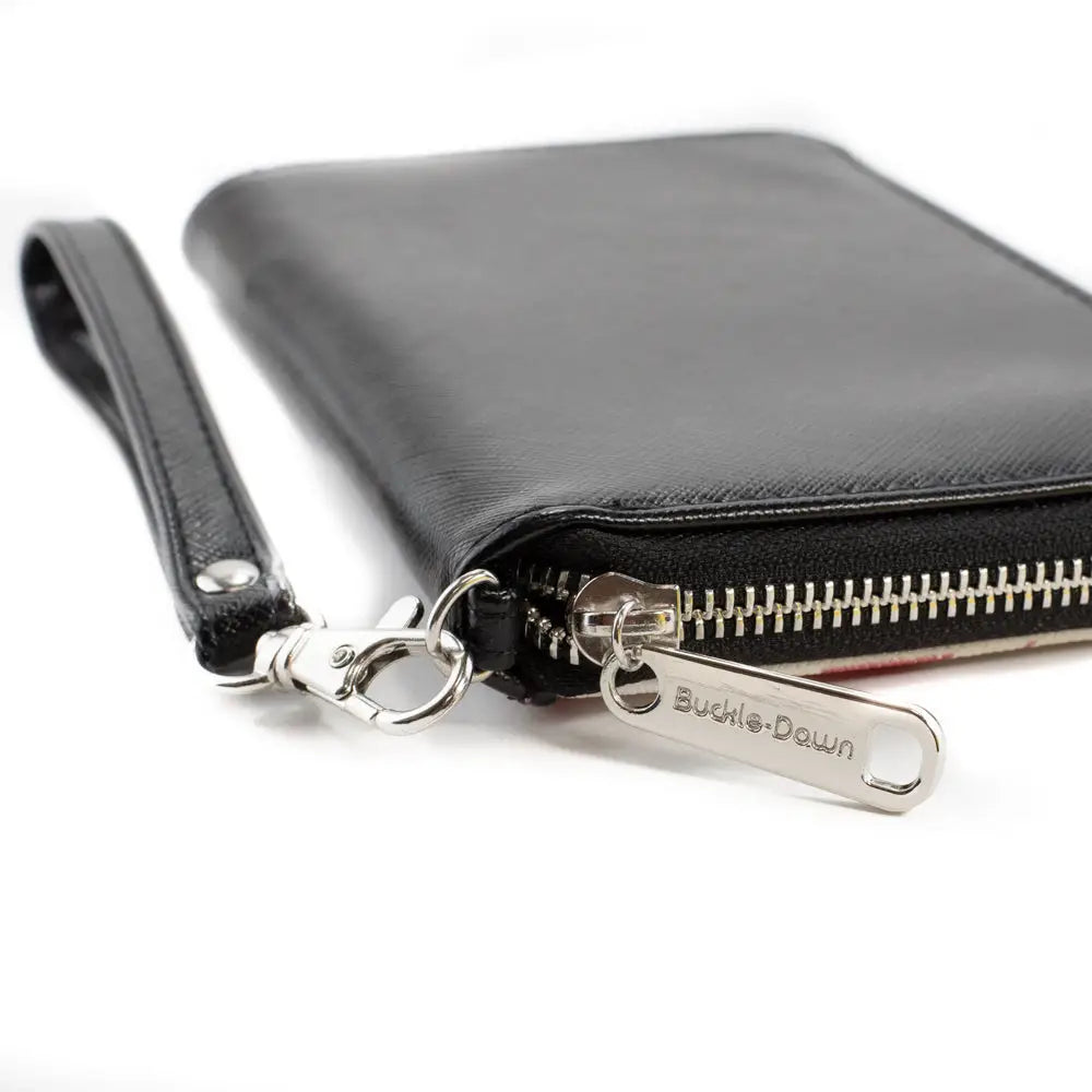 PU Zip Around Wallet Rectangle - Batman Bat Signal Stacked and Centered Yellow/Black Clutch Zip Around Wallets