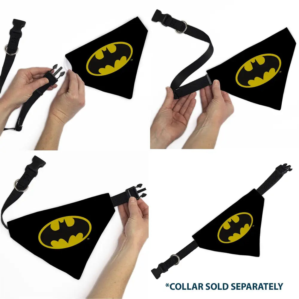 Pet Bandana - Batman Shield Logo Black/Yellow - Pet Bandanas