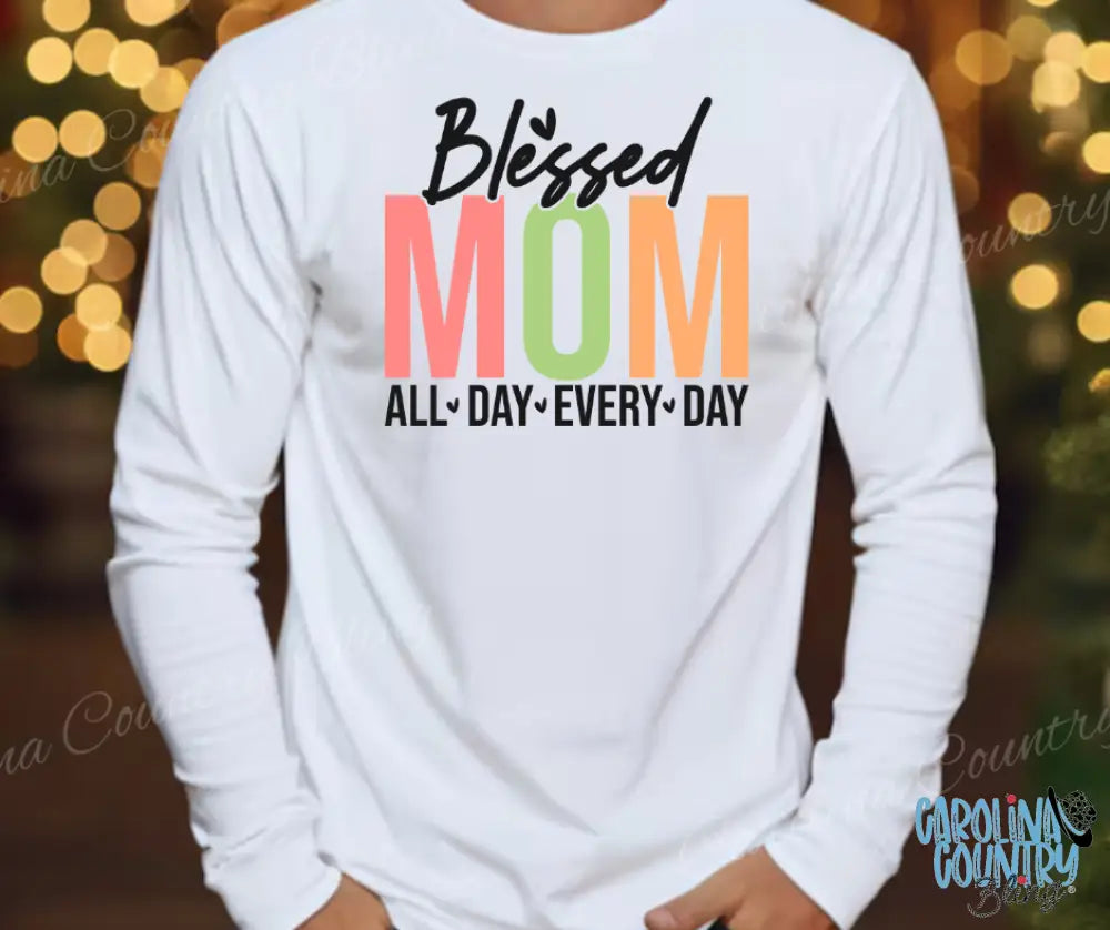 Blessed Mom – White Small / Long Shirt