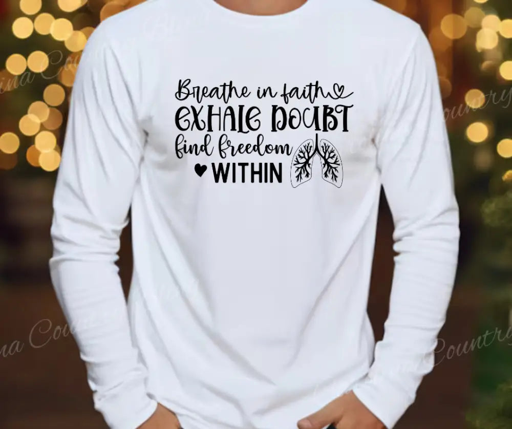 Breathe In Faith – Multi Small / Long / White Long Shirt