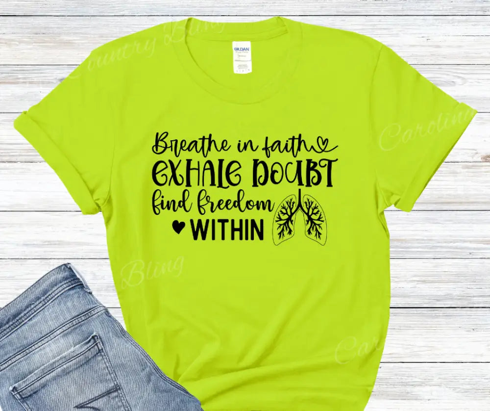 Breathe In Faith – Multi Small / Short / Neon Green Shirt