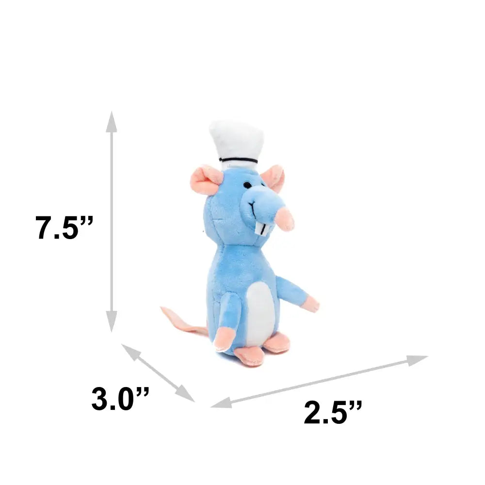 Dog Toy Squeaker Plush - Ratatouille Chef Remy Rat Full Body Pose Dog Toy Squeaky Plush