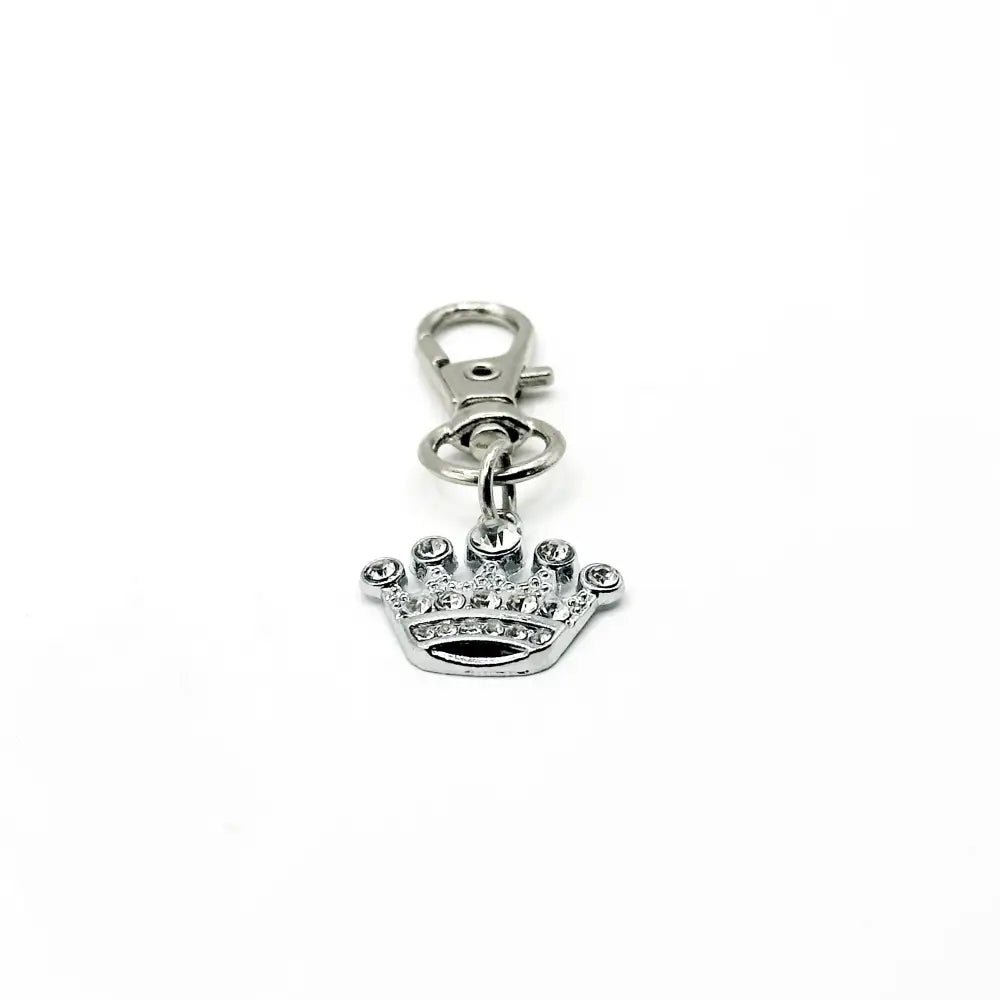 Rhinestone Crown Charm Clip On - Keychains