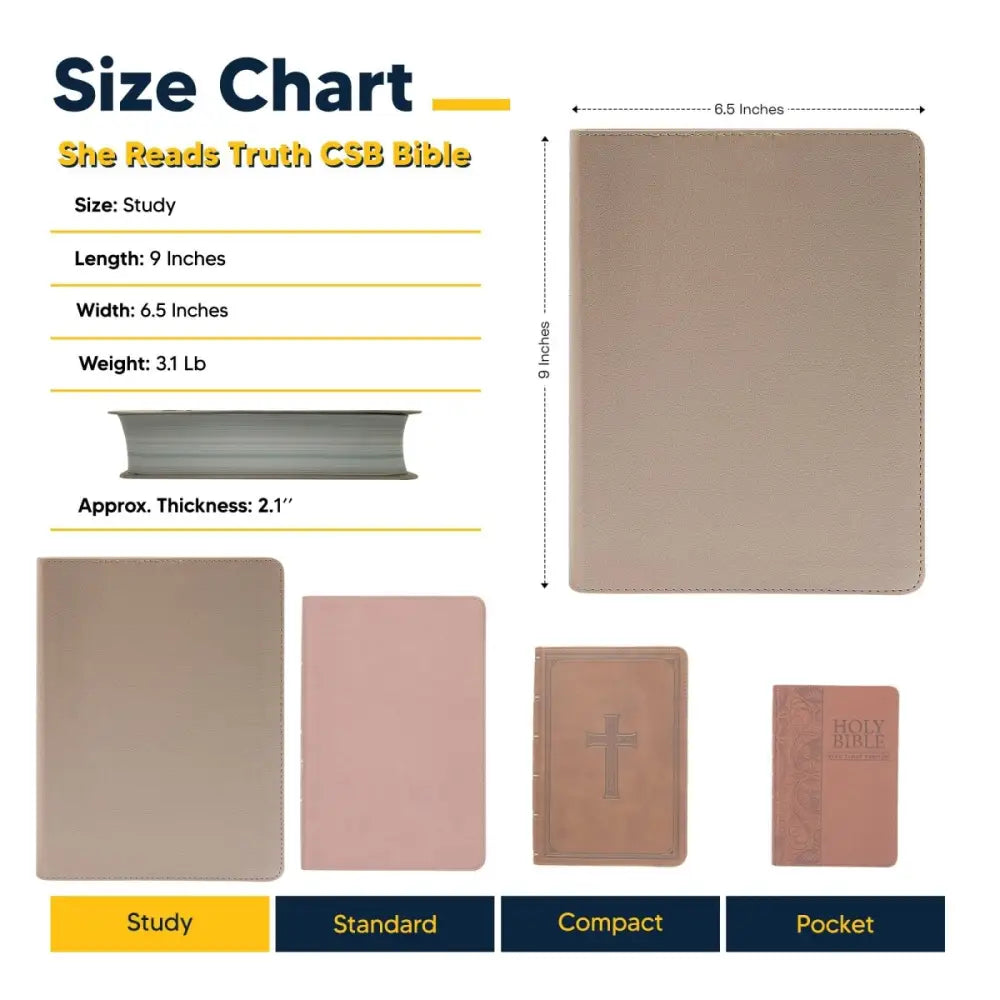 CSB Study Size Holy Bible Medium Print Brown Bible