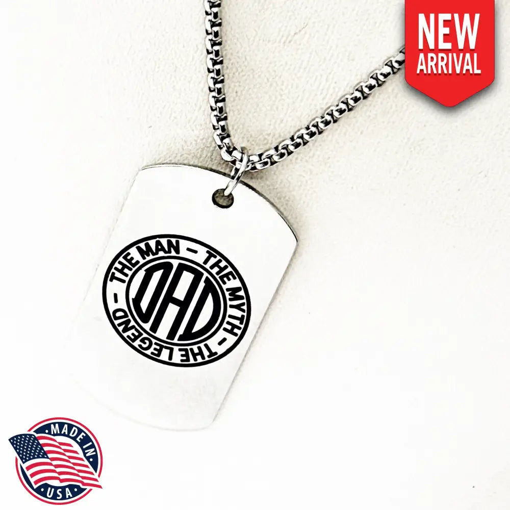 Dad The Man The Myth The Legend Charm Necklace Fathers Day Gift Dad Necklace Man Necklace Gift For Dad New Father Gift