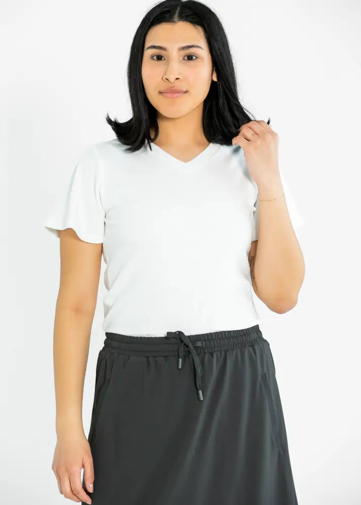 Essential V-neck Flutter Sleeve Top - FINAL SALE - IC Tops