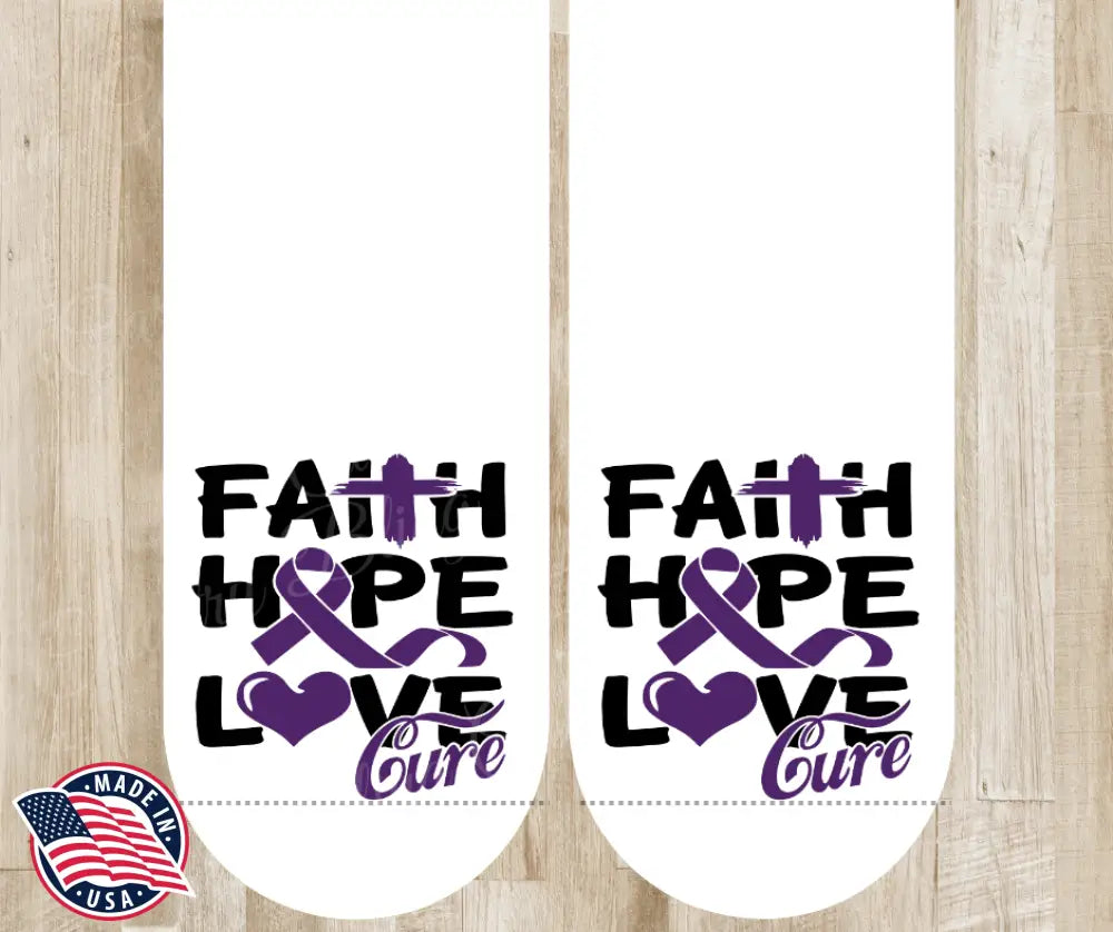Faith Hope Love – White Socks