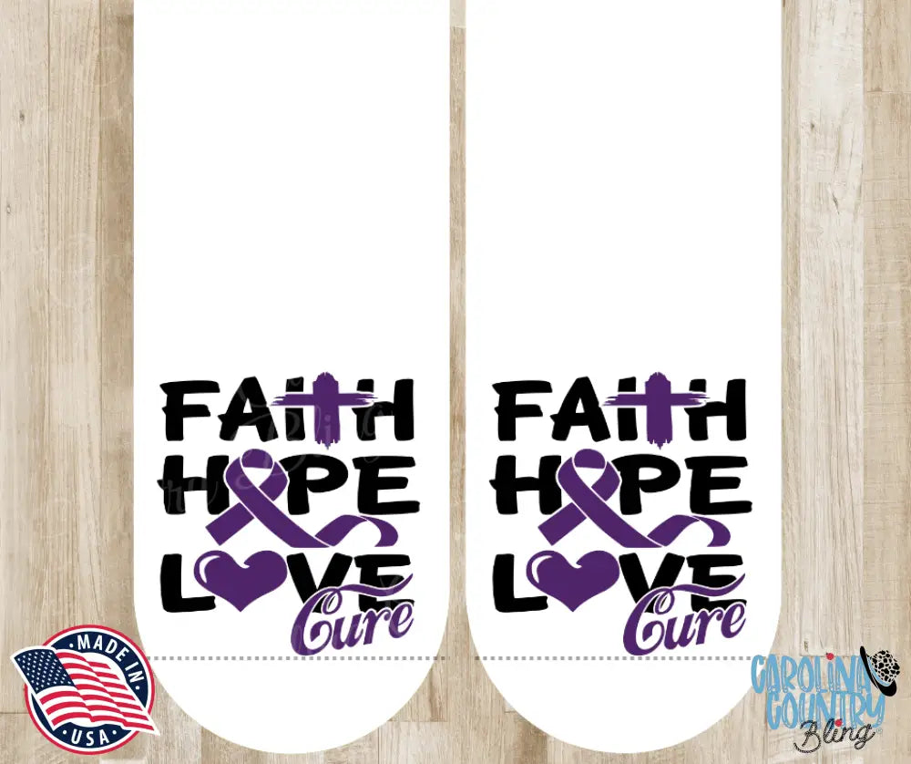 Faith Hope Love – White Socks
