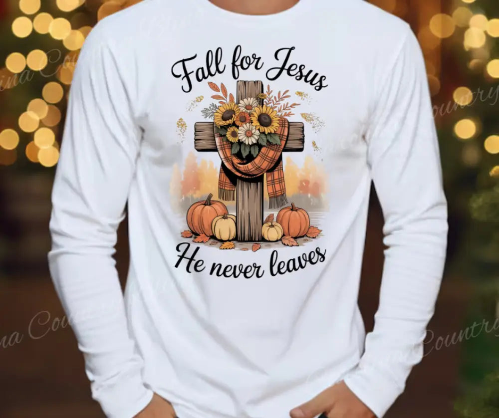 Fall For Jesus – White Small / Long / White Long Shirt