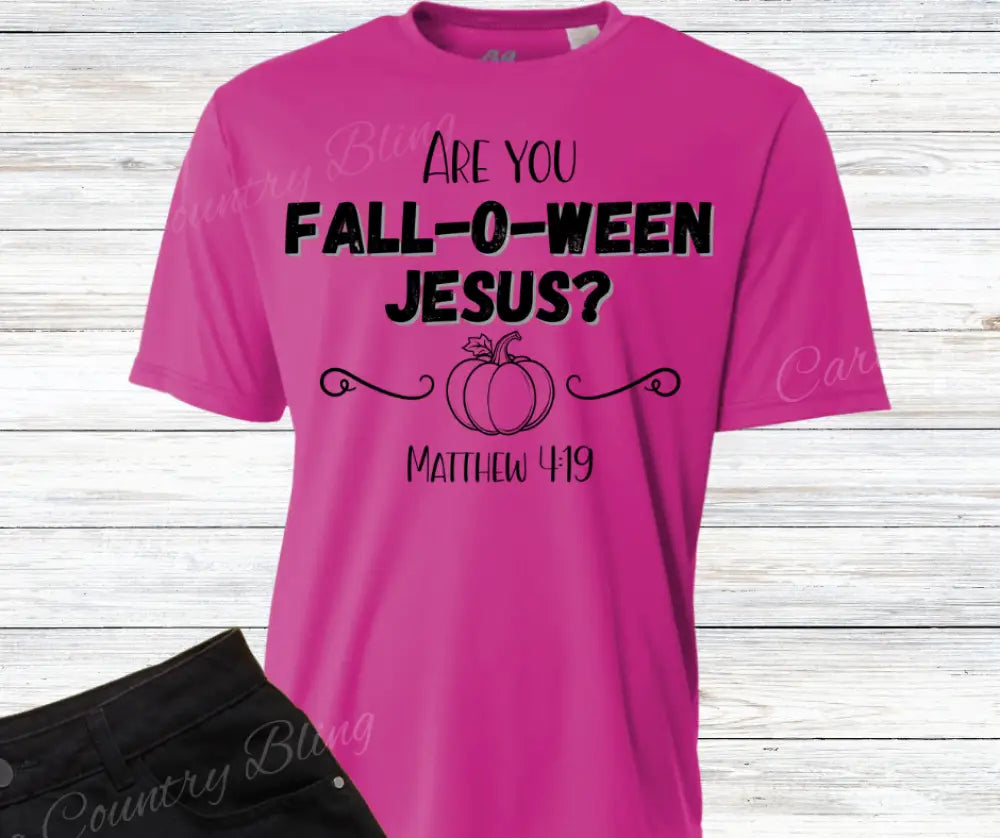 Fall O Ween Jesus – Multi Small / Short / Fuchsia Shirt