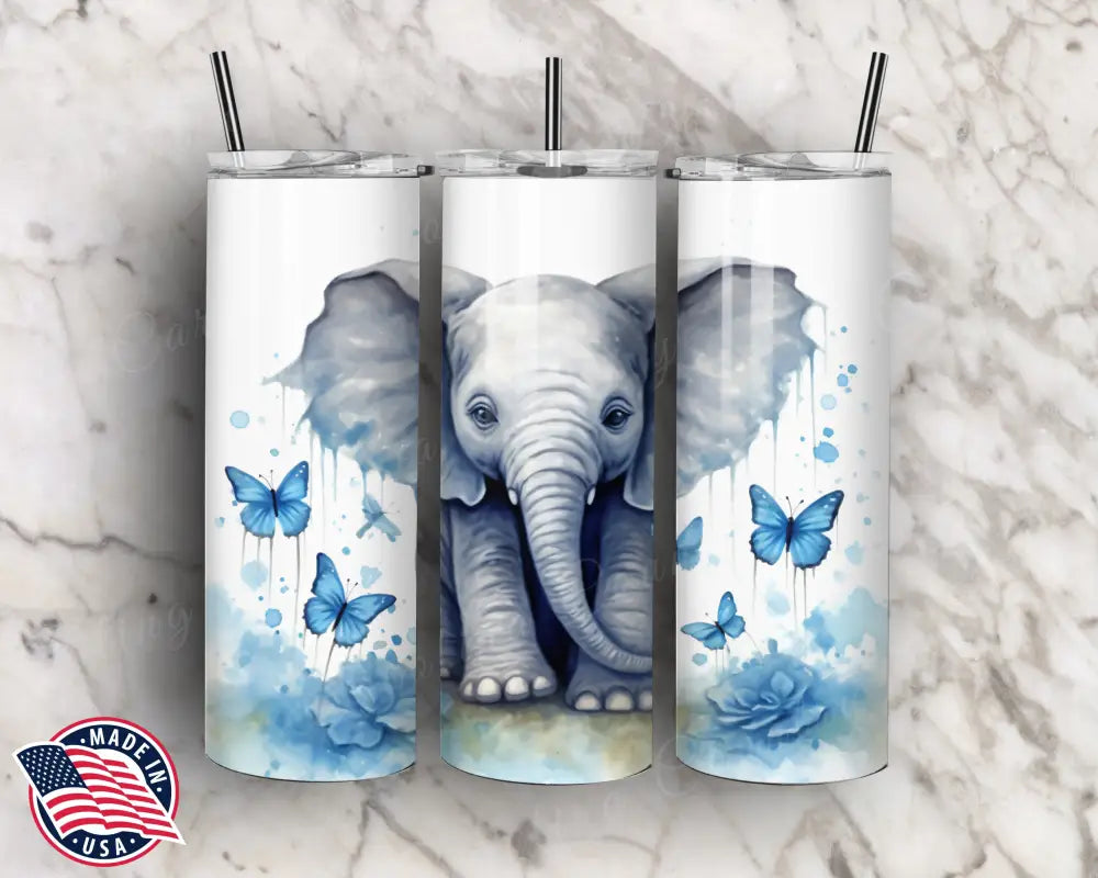 Flying Raindrops – Blue Tumbler