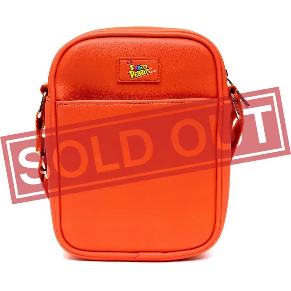 The Flintstones Bag Cross Body Fruity Pebbles Fred and Barney Cereal Box Replica Bright Red Vegan Leather Crossbody Bags