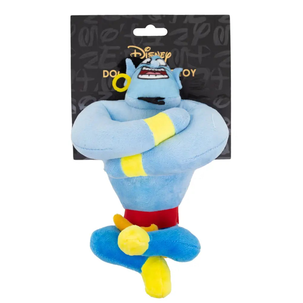 Dog Toy Squeaker Plush - Aladdin Genie Sitting Pose Dog Toy Squeaky Plush