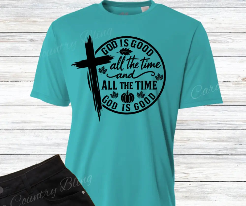 God Is Good – Multi Small / Short / Teal Shirt