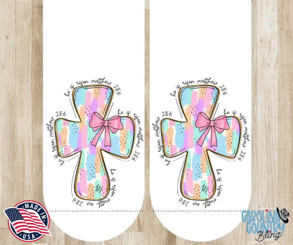 He Is Risen – White Socks