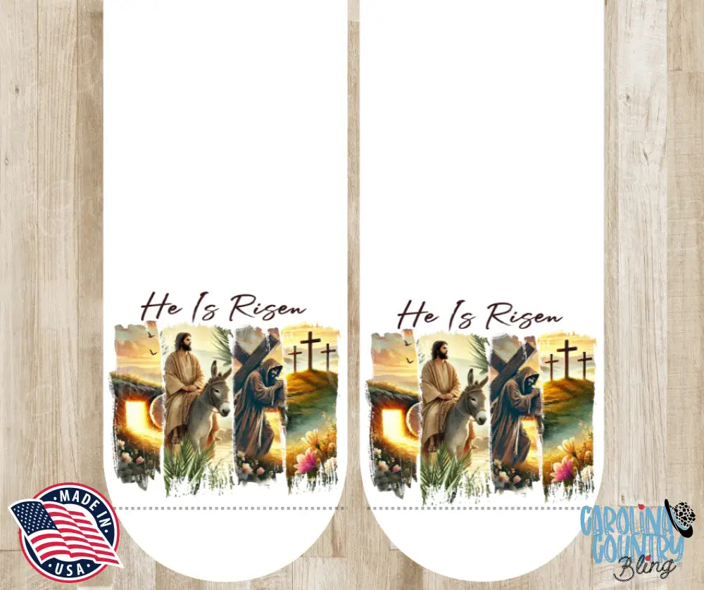 He Is Risen – White Socks