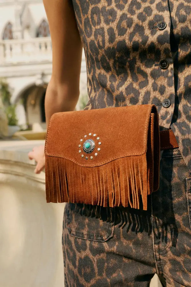 Myra Yellowstone Highland Range Suede Leather Belt Bag in Desert Tan - Desert Tan - Bags