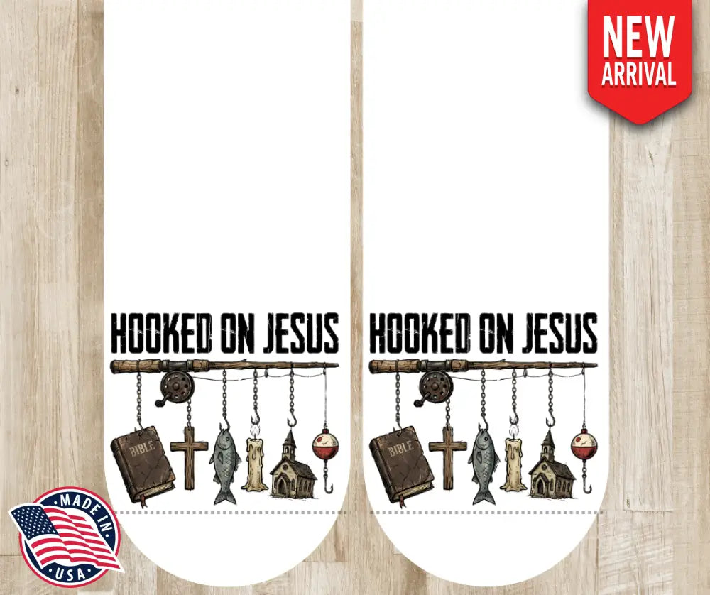 Hooked On Jesus - Multi - Socks
