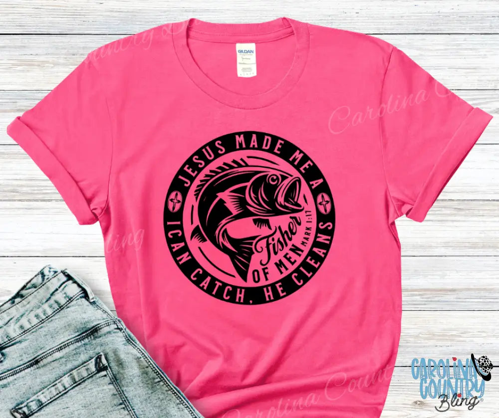 I Catch He Cleans – Multi Small / Pink Shirt