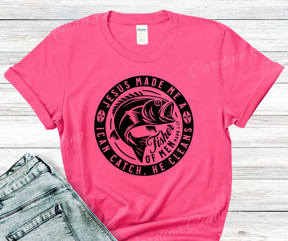 I Catch He Cleans – Multi Small / Pink Shirt