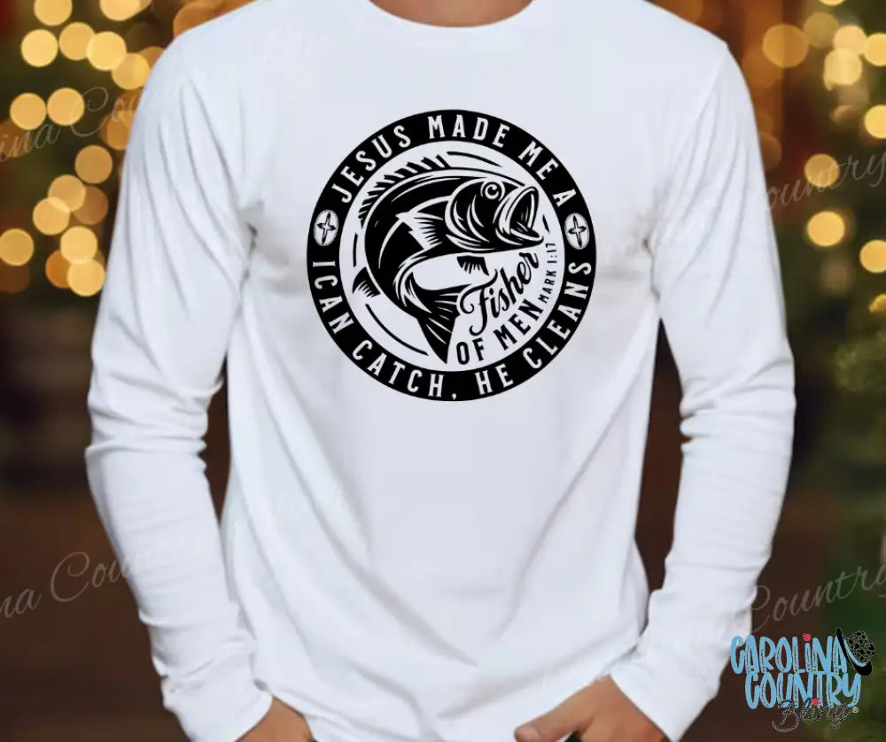 I Catch He Cleans – Multi Small / White Long Sleeve Shirt
