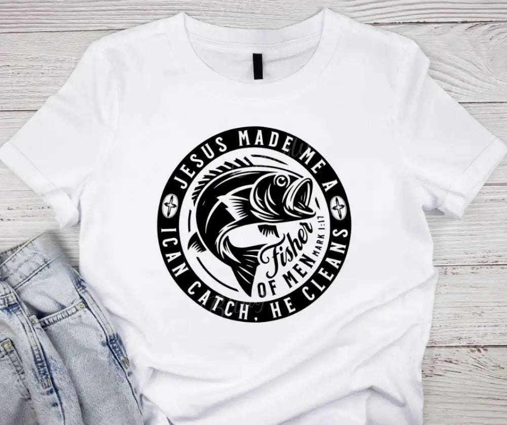 I Catch He Cleans – Multi Small / White Short Sleeve Shirt