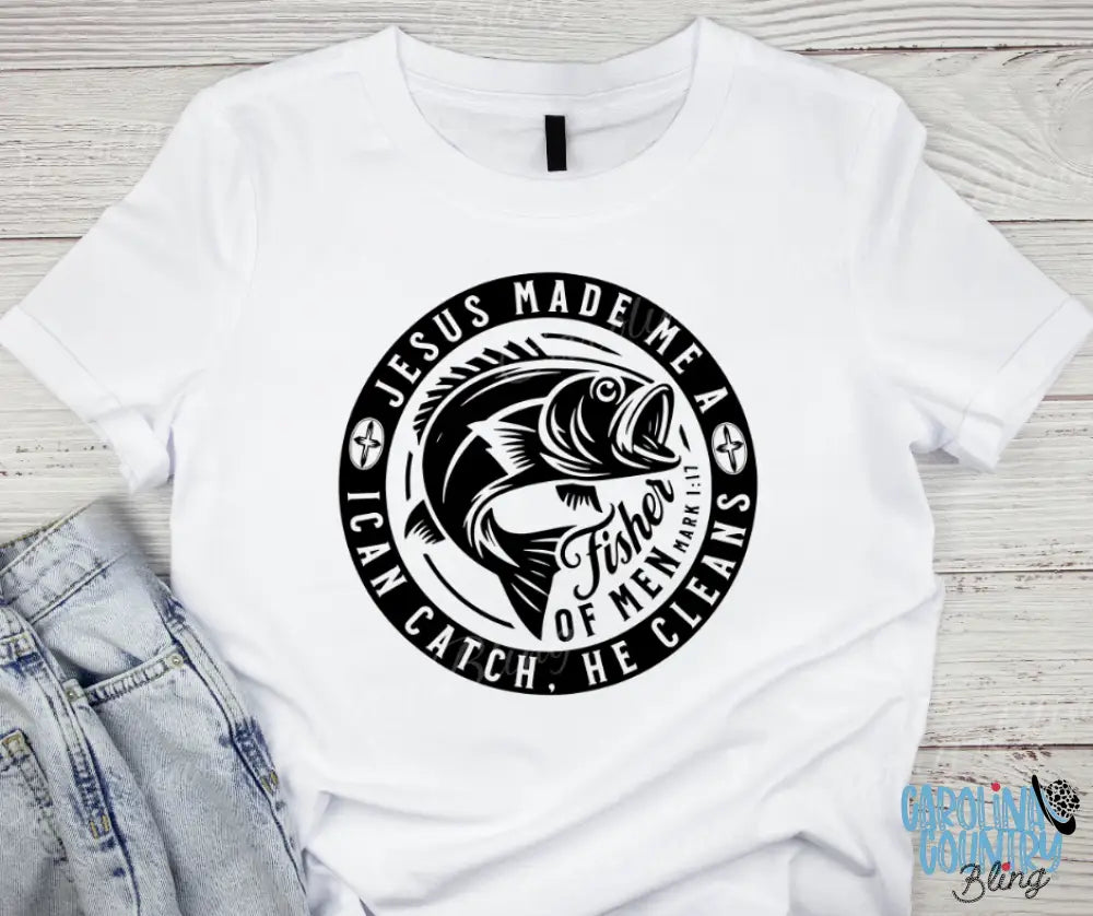 I Catch He Cleans – Multi Small / White Short Sleeve Shirt