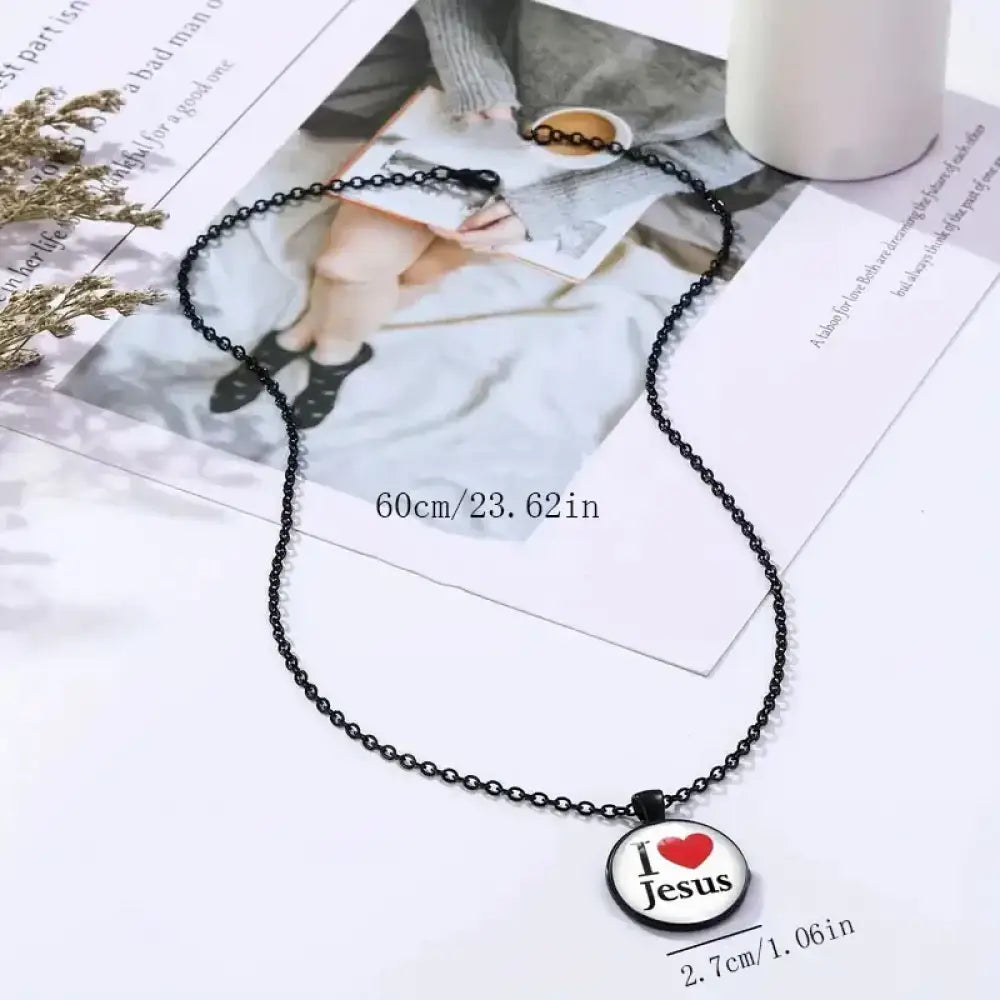 I Heart Jesus – Black Necklace