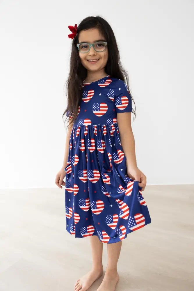 I Heart the USA S/S Pocket Twirl Dress - Twirl Pocket Dress S/S