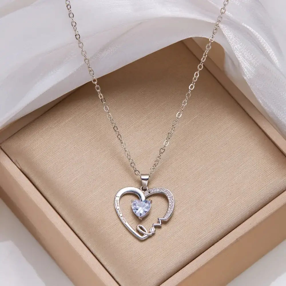 I Love You Mom – Silver Necklace
