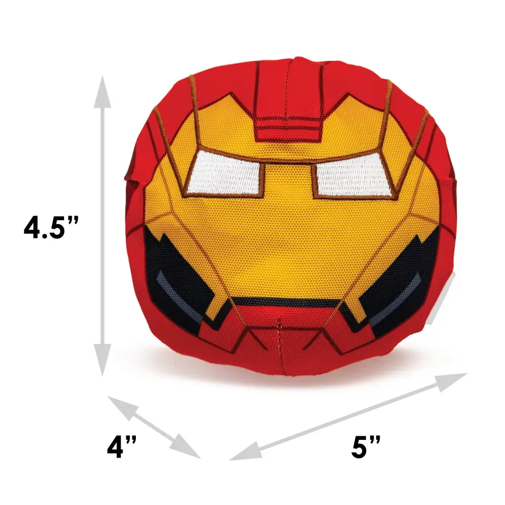 Dog Toy Ballistic Squeaker - Iron Man Face Red Dog Toy Squeaky Plush