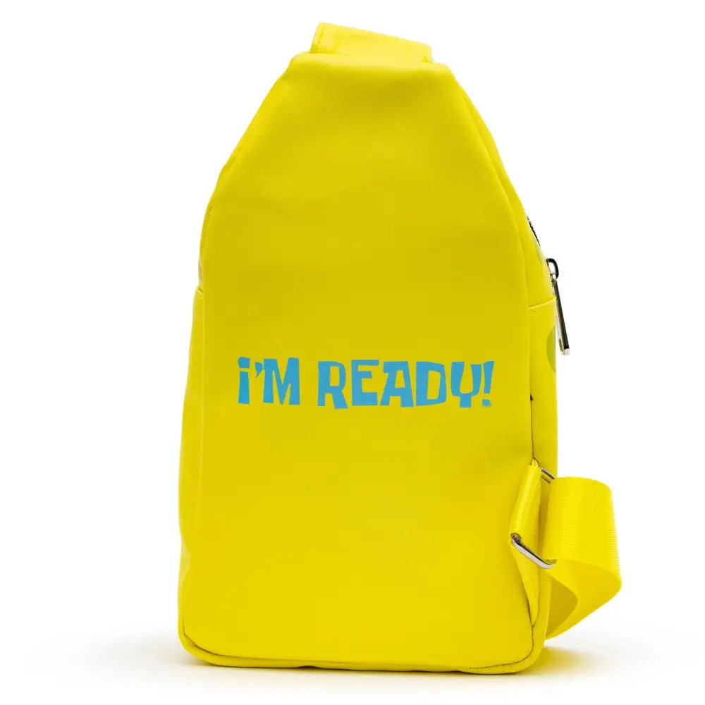 Nickelodeon Bag Sling SpongeBob SquarePants Smiling Face Character Close Up Yellow Bounding Vegan Leather Crossbody Bags