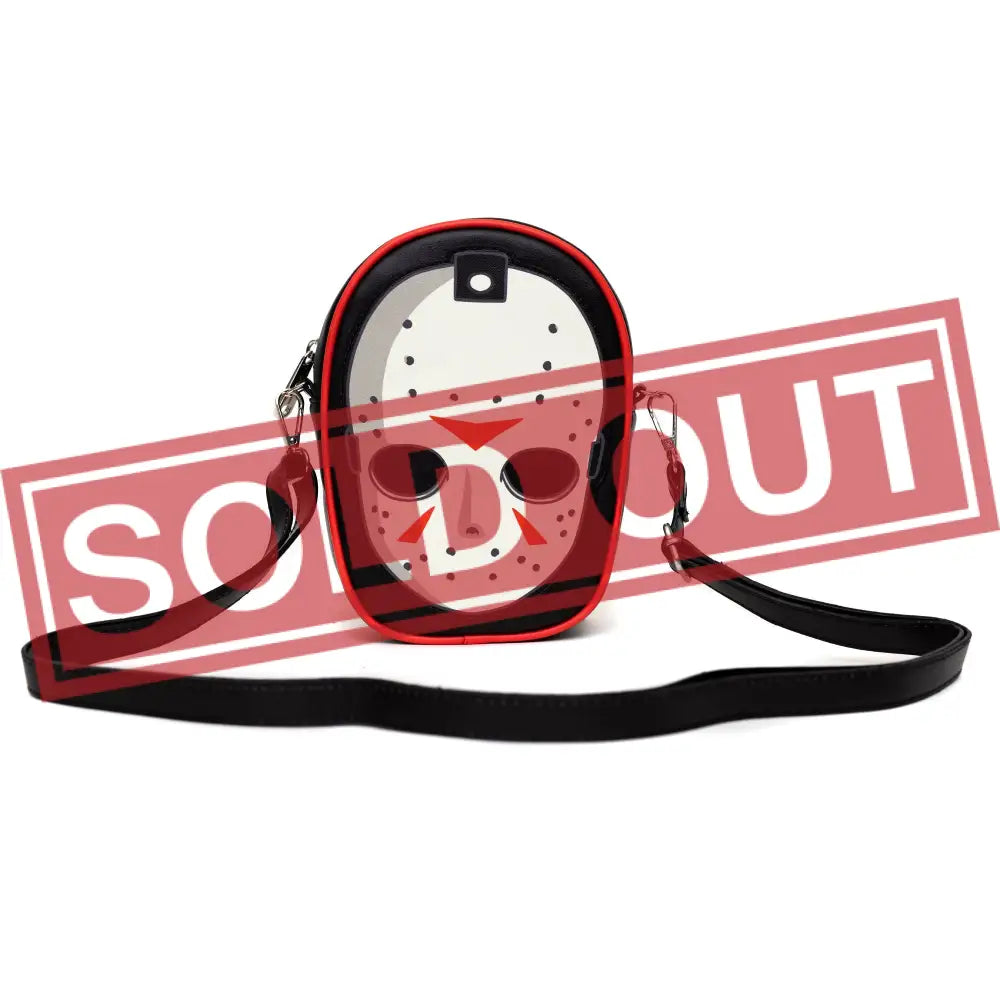 Warner Bros. Horror Movies Bag Cross Body Friday The 13th Jason Hockey Mask Applique Vegan Leather Crossbody Bags