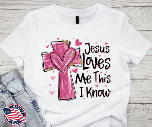 Jesus Loves Me – White Small / Short Shirt