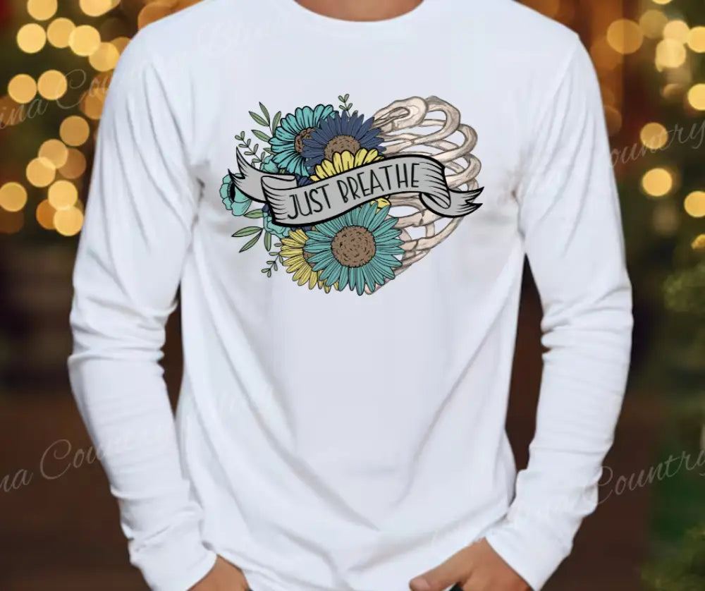 Just Breathe – White Small / Long Shirt