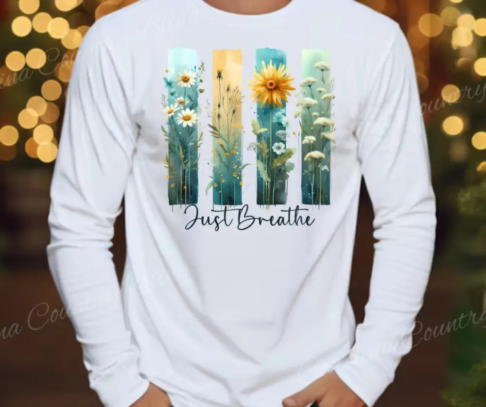 Just Breathe – White Small / Long Shirt