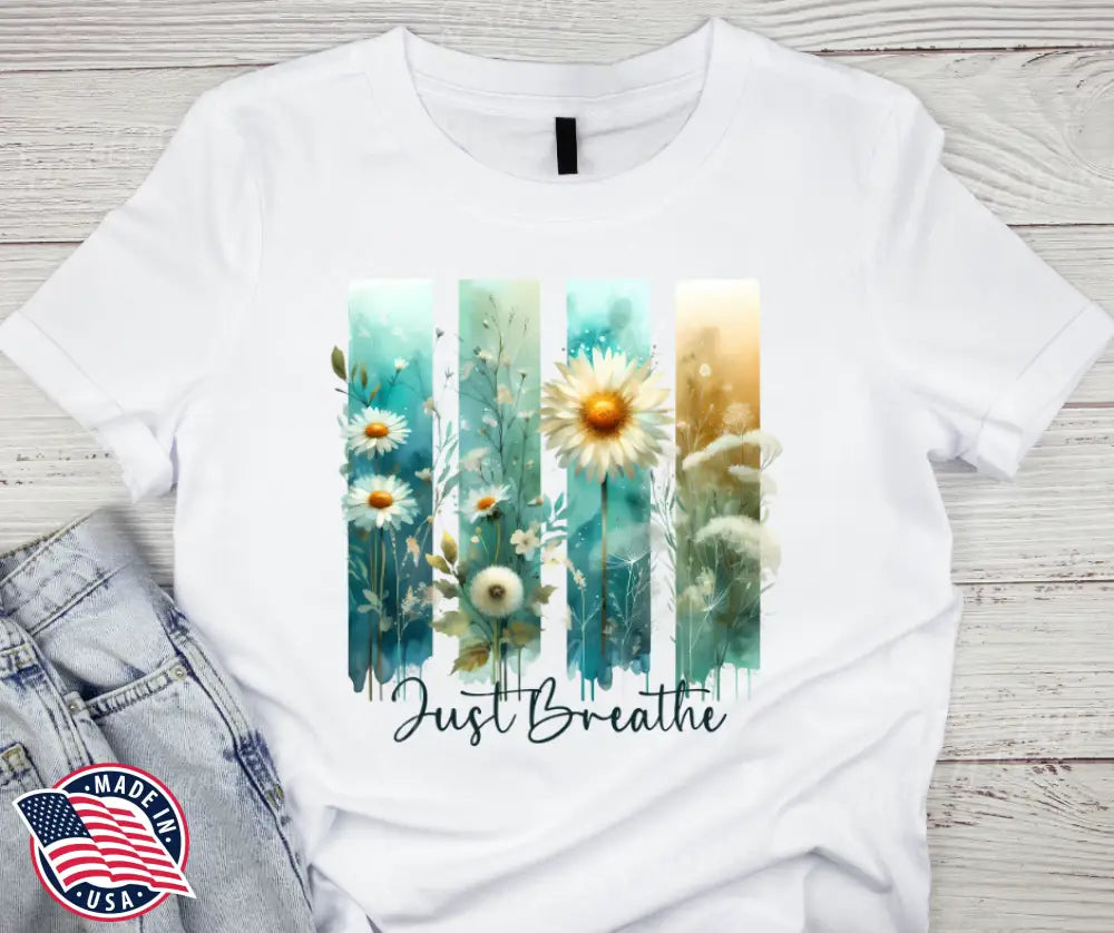 Just Breathe – White Small / Short Shirt