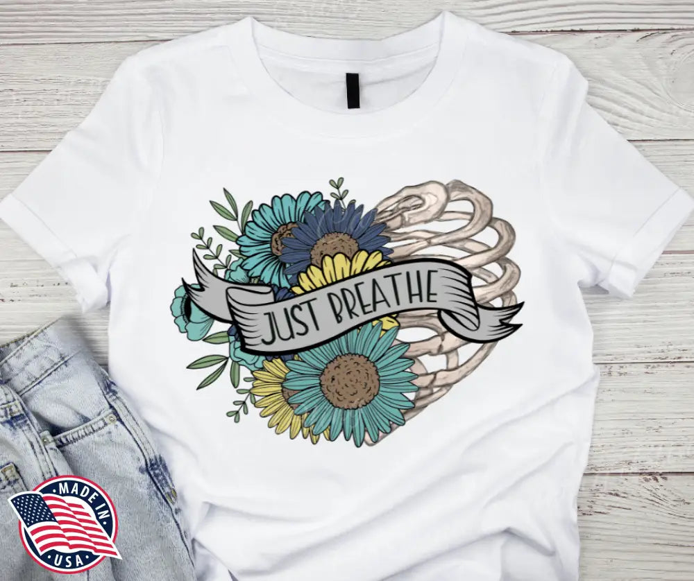 Just Breathe – White Small / Short Shirt