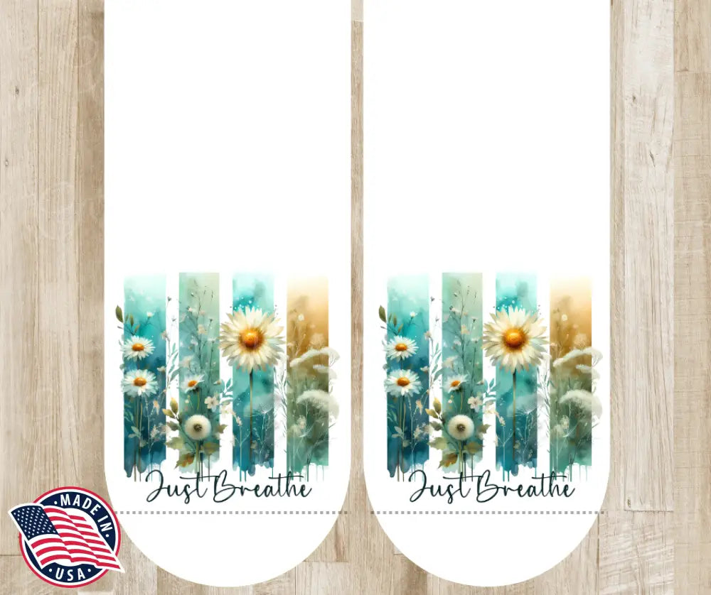 Just Breathe – White Socks