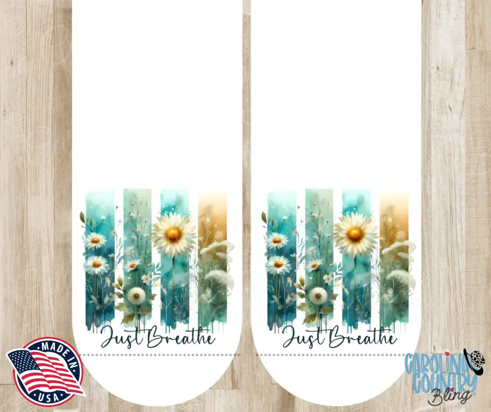 Just Breathe – White Socks