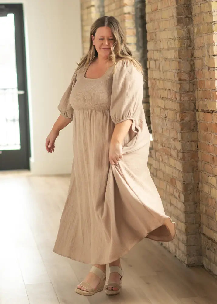 Kayleen Tan Smocked Bodice Gauze Dress - FINAL SALE - IC Dresses
