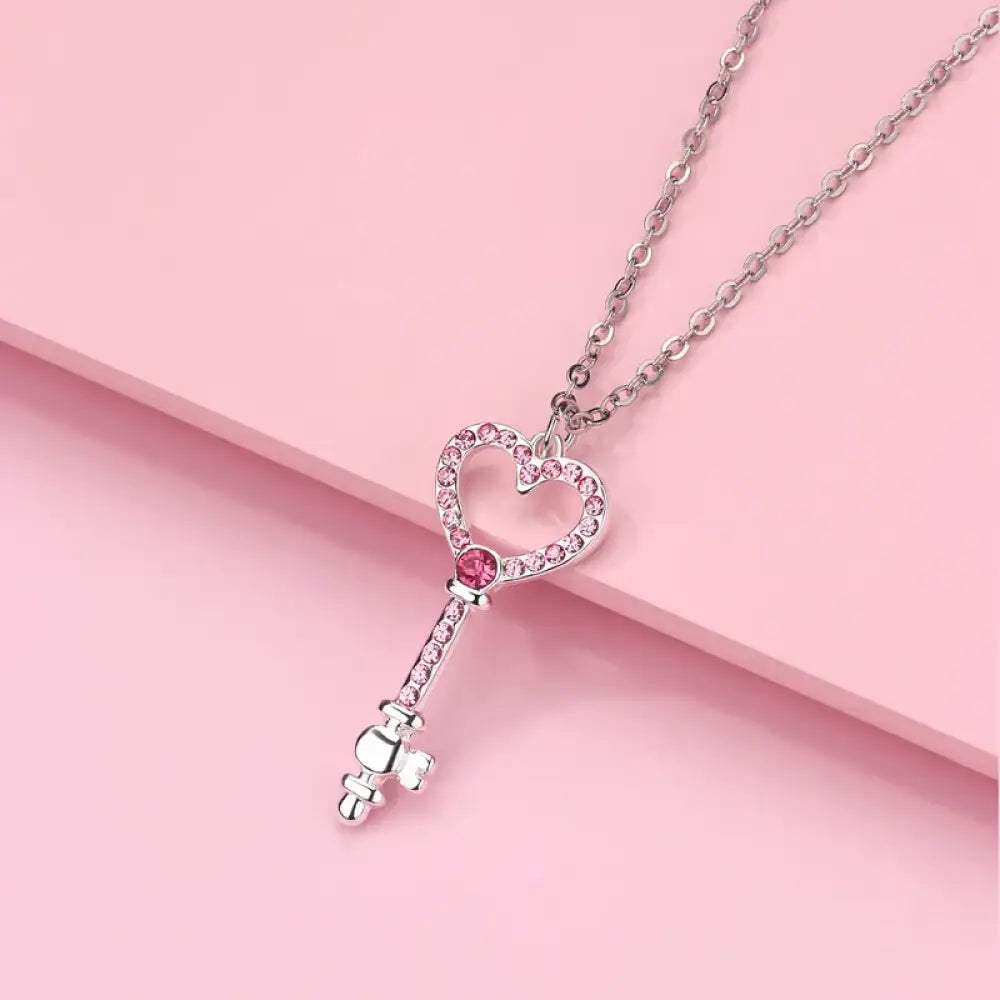 Key To My Heart – Pink Necklace